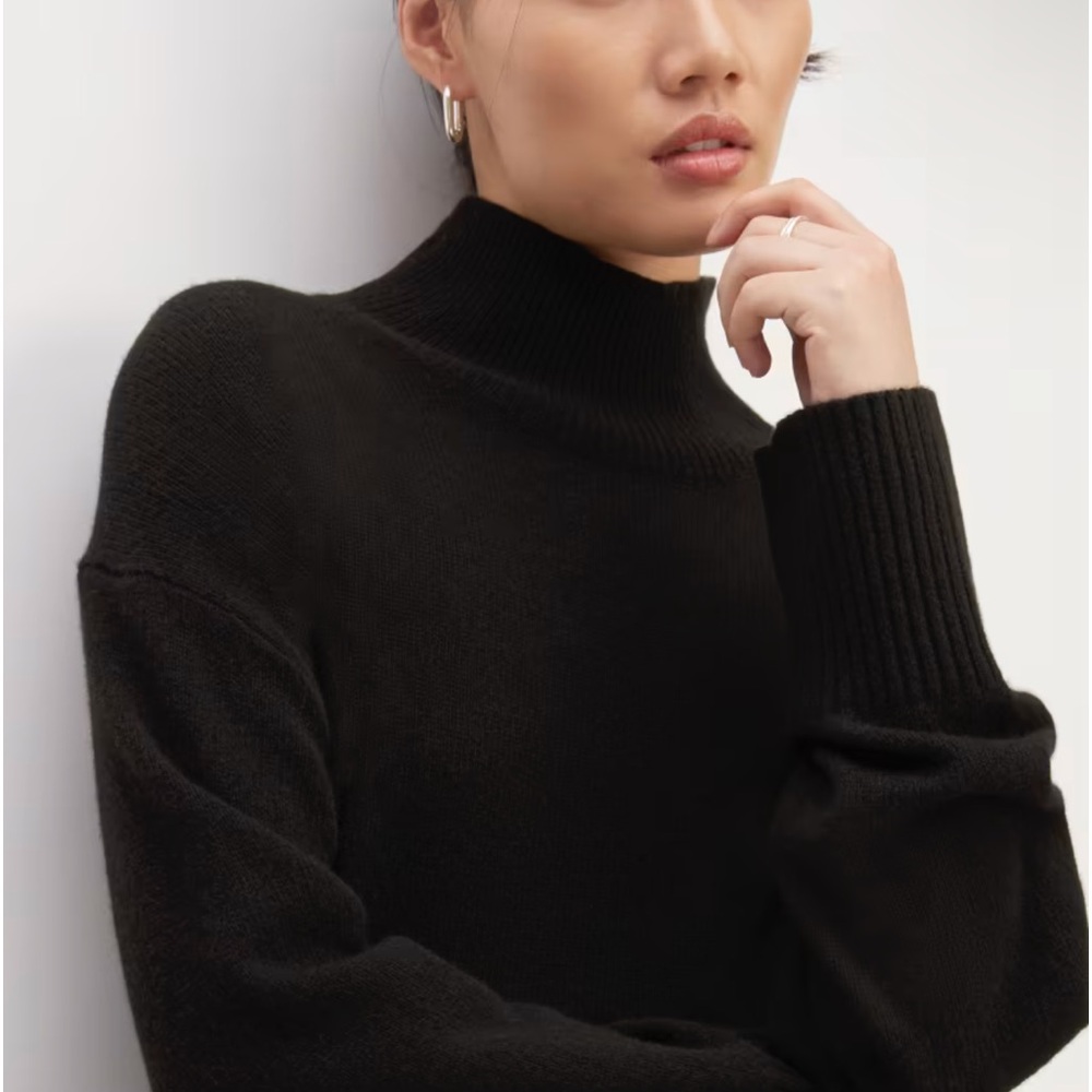 NWT Everlane The Cashmere Oversized Turtleneck Black